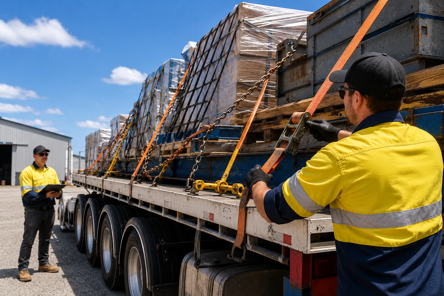 Securing cargo at an industrial worksite